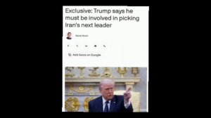 🇺🇸 Сын Хаменеи для Трампа неприемлем

"Мы хотим кого-то, кто принесет гармонию и мир в Иран", 
- з