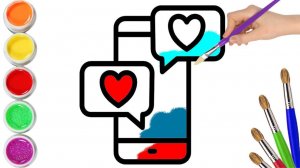 Мультик для детей-Раскраска ТЕЛЕФОН 📱для детей/Простой рисунок ТЕЛЕФОНА для детей