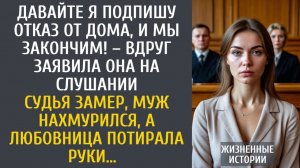 истории из жизни Давайте я подпишу отказ от дома, и мы закончим! – вдруг заявила она на слушании…