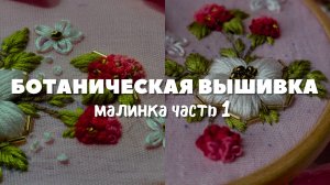 Схема для вышивания Малинка. Вышивание для начинающих. Ботаническая вышивка. Часть 1.