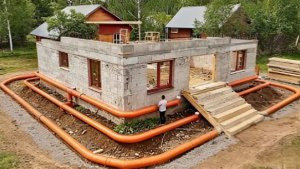 Мужчина в одиночку строит удивительный дом. От начала до конца. Бушкрафт