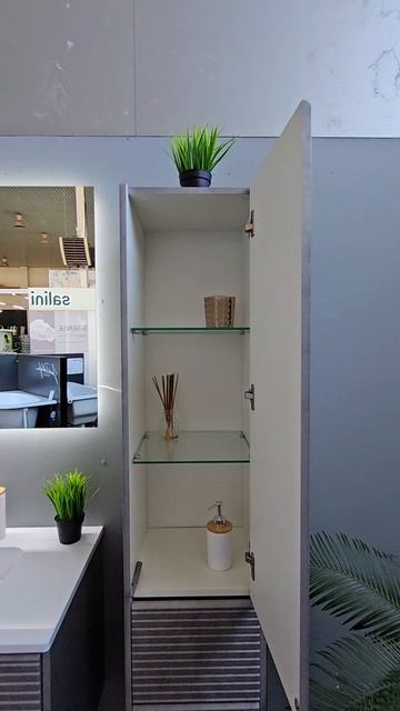 Шкаф-пенал Aqua de Marco Парма дымчатый серый