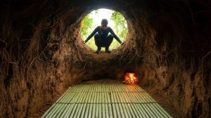 Строю подземное убежище под деревом. Натуральная маскировка. Выживаю в одиночку. Бушкрафт