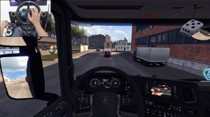 Scania S730 с двойным прицепом 🚛 Дальнобой в ETS2 на Logitech G29 🔥