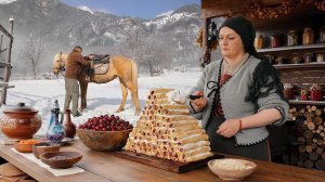 Мы испекли ОГРОМНЫЙ вишнёвый торт-пирамидку в горах