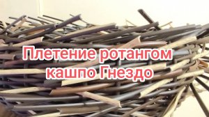 Плетение ротангом кашпо Гнездо