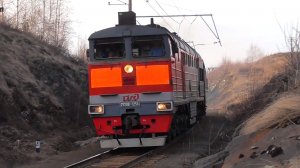 2ТЭ116-1254 секция А с вагоном-путеизмерителем