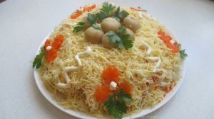 Салат Русская красавица с маринованными шампиньонами