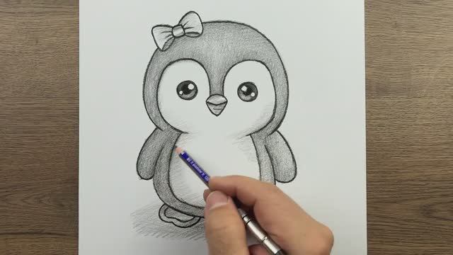 Как легко нарисовать милого пингвина карандашом: простой пошаговый урок рисования