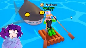 🦈 ПОБЕГ от АКУЛЫ в РОБЛОКС! Кто такая КАКУЛА? ПАПУ и ДОЧКУ съели на плоту! Shark bite simulator