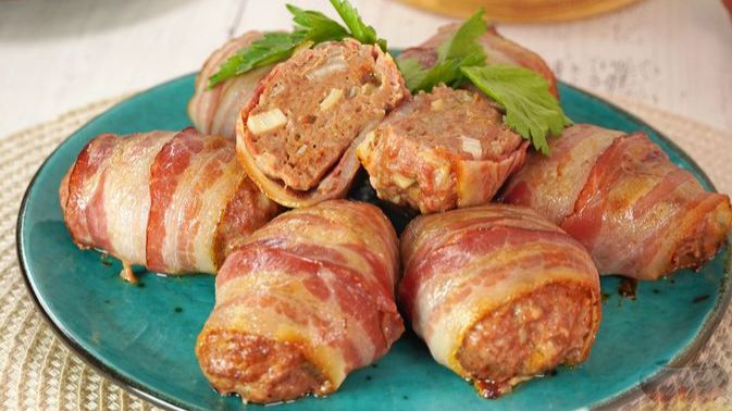 ЗАПЕЧЁННЫЕ МЯСНЫЕ КОТЛЕТЫ В БЕКОНЕ