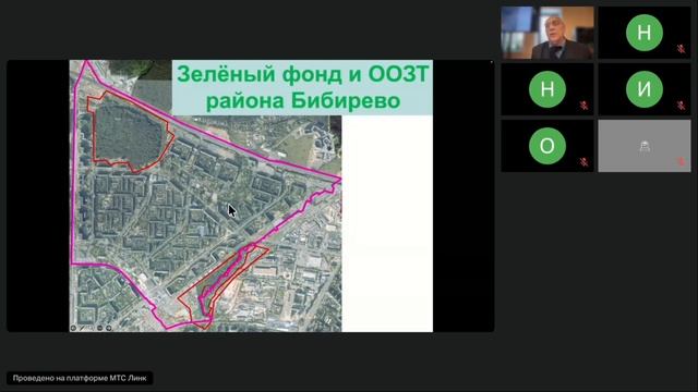 Показатели связности зелёного фонда района Бибирево