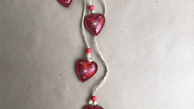 Елочная подвеска КОКЕТЛИВЫЕ СЕРДЕЧКИ, металл, 45 см, 22-011