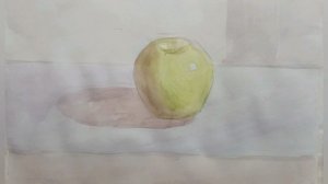 Яблоко. Акварель.