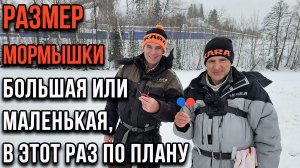 Размер мормышки, большая или маленькая, в этот раз по плану.