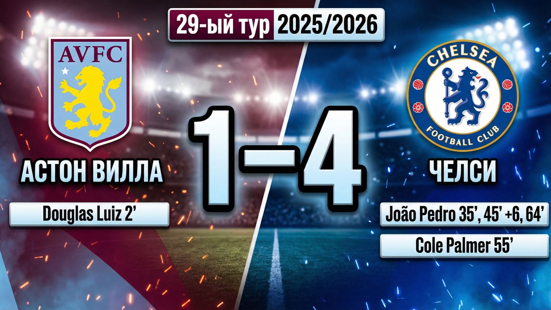 ГОЛЫ АСТОН ВИЛЛА - ЧЕЛСИ // 29-ЫЙ ТУР АПЛ 25/26