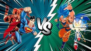 SuperMan And Flash Vs Goku And Sonic (Sprite Animation)