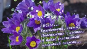ВЕСНА...ГОЛУБЕНЬКИЙ, ЧИСТЫЙ ПОДСНЕЖНИК - ЦВЕТОК.....