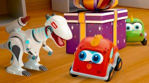 ЭКС НАШЁЛ ПОДАРОК ПОД ЁЛКОЙ! 🎁😱 Машинки Мокас и НОВОГОДНИЙ ДИНОЗАВР! 🦖🎄