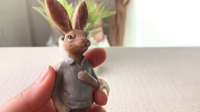 Декоративная фигура КРОЛИК КОЛИН, полистоун, 15 см, 2043845-2