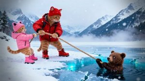 Джинджи и мама Простая прогулка… Превратилась в спасение медведя 🐻❄️😨