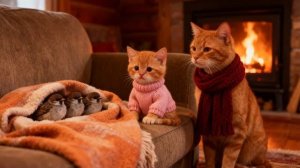 Джинджи и мама спасают трех маленьких птичек 🕊️❤️  Уютная осенняя история