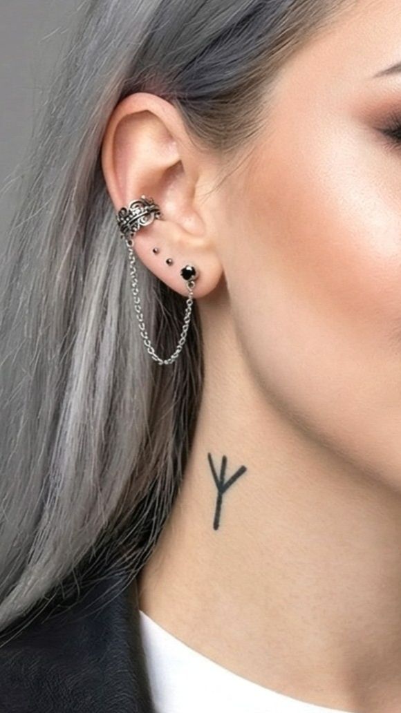 Моносерьга с каффом на цепочке "Классика" от StarfallShop