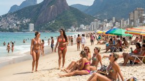 Пышные красотки в мини бикини! Обзор знойного пляжа в Бразилии
