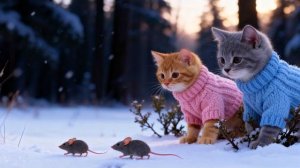 ❄️ Джинджи и Мисти — Зимняя добрая история о маленьких мышках