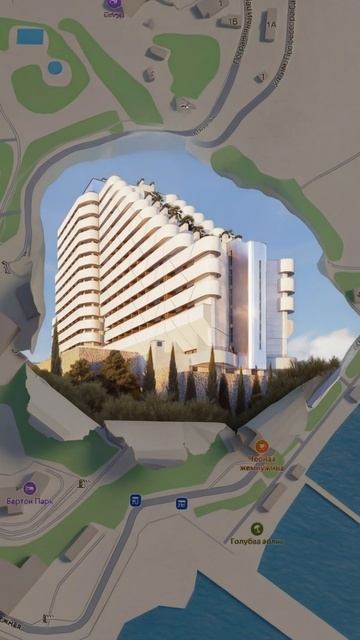 Расположение апарт-отеля Лайнер (Алушта)