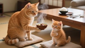 Чтобы подбодрить расстроенного Рыжика, мама-кошка сделала качели 🎠💛