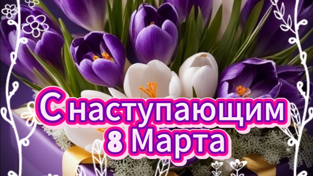 Поздравление с наступающим 8 марта 💐 Весны, счастья и улыбок!