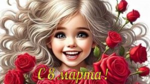 Свет ваших улыбок-наша весна! С 8 марта. Красивая музыкальная открытка.