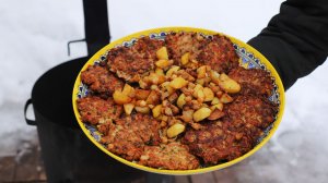 Рубленые котлеты с картофелем на сале