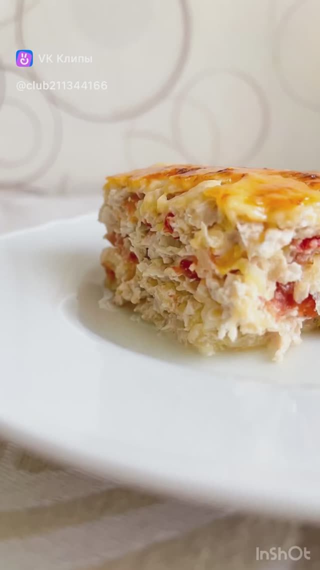 Запеканка из куриного фарша и кабачка