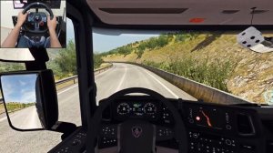 Scania S730 везёт бульдозер 🚛 Дальнобой в ETS2 на Logitech G29 🔥