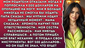 Мои родители отказались оплатить операцию на ногу за 4 000 долларов. Мой брат без денег дал мне 500…