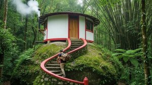 150 дней строительства бушкрафт укрытия. Рыбалка, приготовление ужина.