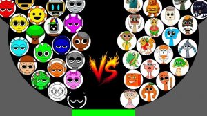 Гонка шариков Sprunki против Italian Brainrot в Algodoo — кто победит