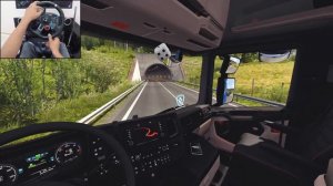 Scania S730 везёт бульдозер 🚛 Дальнобой в ETS2 на Logitech G29 🔥