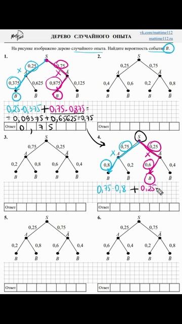 Дерево случайного опыта на ОГЭ 2026 по математике — разбор задания № 10 | Айше Аметова | маттайм