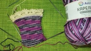 Вяжу носки 🧦 с красивой оборкой!