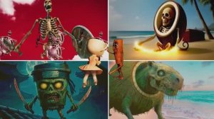 ШИМПАНЗЕ КОКОСИНИ и ЗОМБИ! 🧟♂️ Схватка в Tiles Hop: EDM Rush!