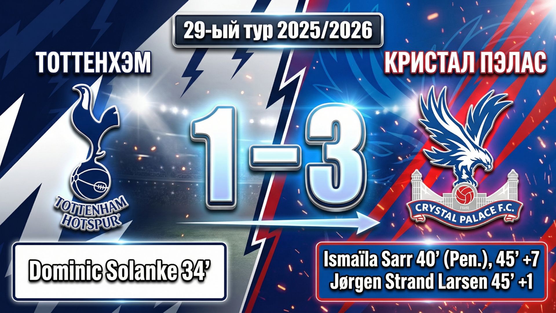 ГОЛЫ ТОТТЕНХЭМ - КРИСТАЛ ПЭЛАС // 29-ЫЙ ТУР АПЛ 25/26