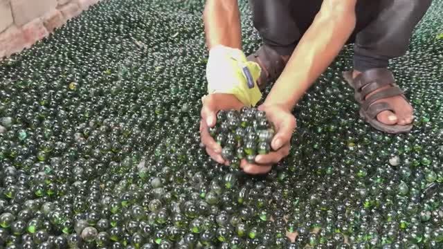 Ещё одно производство стеклянных шариков из битого стекла