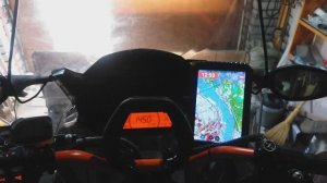 Планшет Oukitel RT3 на снегоходе в качестве навигатора.