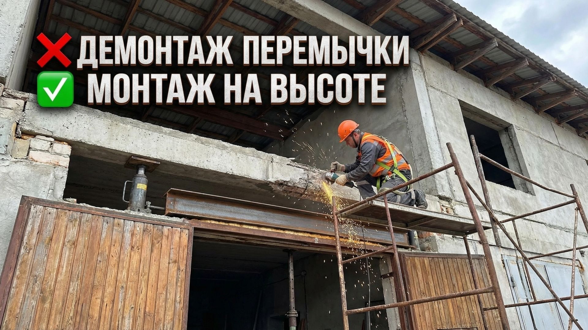 Демонтаж перемычки проема.