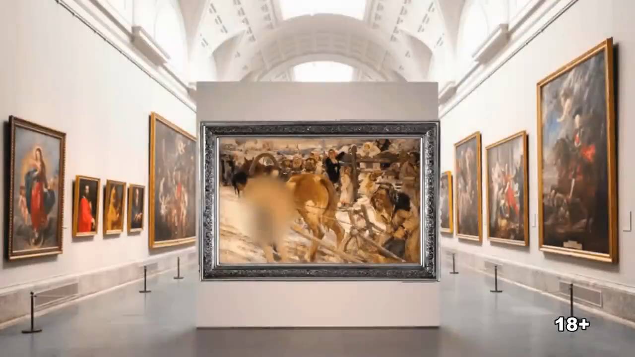 Почему девушка на этой картине обнажена, несмотря на снег и мороз?