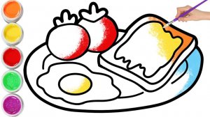 Мультик для детей-Рисование для детей-ТАРЕЛКА С ЕДОЙ/Как нарисовать ТАРЕЛКУ С ЕДОЙ для детей