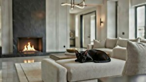 ✧ Урчание кота у камина | Ambient + Треск огня | 8 часов расслабления